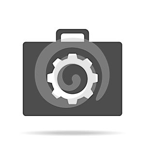 Suitcase of tools. Tools suitcase icon isolated on white background. Vector illustration