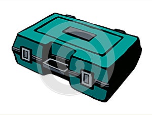 Suitcase for tools. Vector drawing