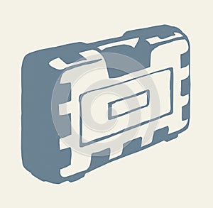 Suitcase for tools. Vector drawing