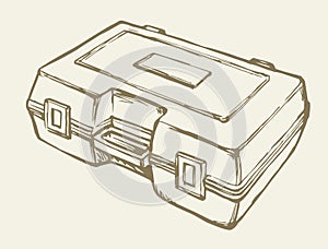 Suitcase for tools. Vector drawing