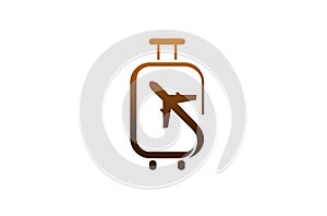 Suitcase travel Airplane Creative Air Design Logo