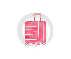 Suitcase for travel, valise, luggage bags, travel and vacation, graphic design. Baggage, travel bag, air travel and traveling, vec