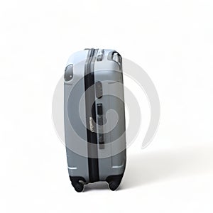 Suitcase and trolly for carrying clothing on white background- photo