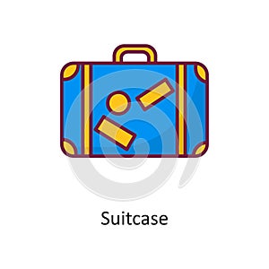 Suitcase vector Fill outline Icon Design illustration. Holiday Symbol on White background EPS 10 File