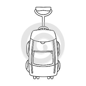 Suitcase vector icon.Cartoon vector icon isolated on white background suitcase