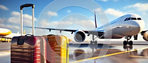 suitcases at airport, AI generated