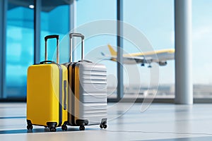 suitcases at the airport, AI generated