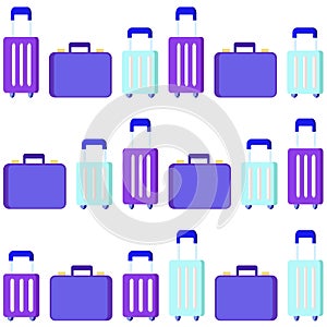 Suitcases, Bags Travel Luggage Seamless Pattern