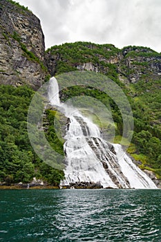 Suitor waterfall, Geirangerfjord, Norway photo