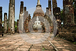 Sukhothai buddha temple ruins thailand photo