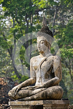 Sukhothai Historical Park In Thailand, Buddha statue.