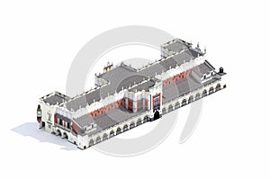 Sukiennice Hall building rendered in Isometric on White background. photo