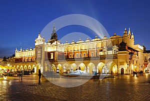 Sukiennice at the Main Market Square (Rynek) in Krakow, Poland