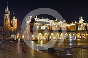 Sukiennice at the Main Market Square (Rynek) in Krakow, Poland