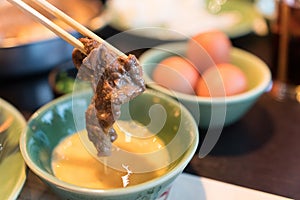 Sukiyaki is Japanese food, its known to be high energy food. And perfect to eat together among families. photo