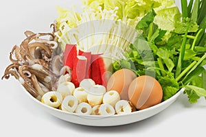 Sukiyaki, mixed vegetables,combinations