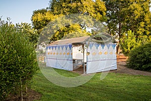 The sukkah - temporary hut for the Jewish festival of Sukkot. Is