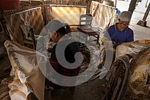 Batik artisans in Sukoharjo, Central Java, Indonesia.