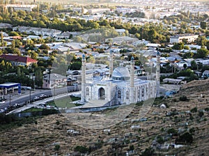 Sulaiman-Too Mountain. View of the city of Osh. Mosque