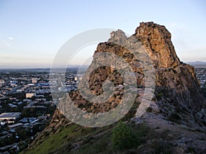 Sulaiman-Too Mountain. View of the city of Osh photo