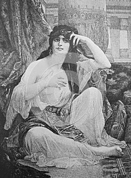 Sulamite by Alexandre Cabanel in the vintage book One hundred masterpieces of art by O.I. Bulgakov, 1903 photo
