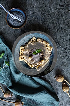 Sulance, potato dumplings with poppy seed, traditional Slovak dessert