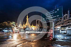 Sule pagoda at night