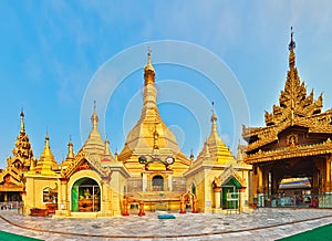 Sule Pagoda in Yangon. Panorama