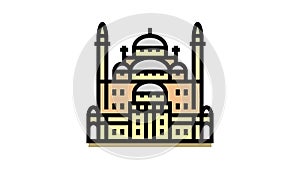 suleiman pasha mosque color icon animation