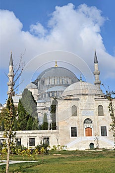 Suleymaniye Mosque in Istanbul in sunny day