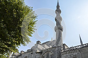 The Suleymaniye Mosque with minarets and main dome in Istanbul, Turkey. It is the largest mosque in the city