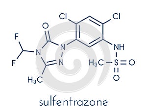 Sulfentrazone herbicide molecule. Skeletal formula