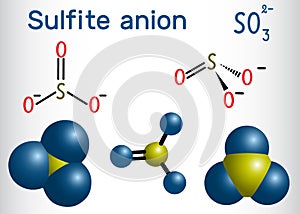 Sulfite anion molecule. Sulfites sulphites that contain the su