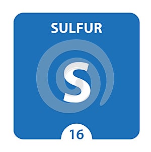 Sulfur Chemical 16 element of periodic table. Molecule And Communication Background. Sulfur Chemical S, laboratory and science