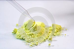 Sulfur is a Chemical substances in close up