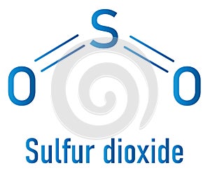 Sulfur dioxide food preservative molecule, E220. Skeletal formula.