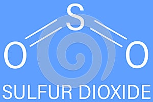 Sulfur dioxide molecule. Skeletal formula.