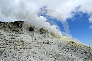 Sulfur dioxide volcanic gas eruption on Damavand