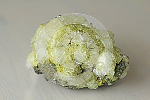 Sulfur Mineral. Yellow Crystals of Mineral Sulfur