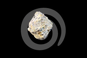 sulfur ore on black background