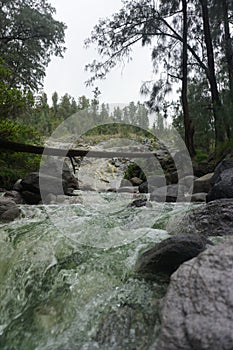 a sulfur river named kali pait is located in Ijen Indonesia