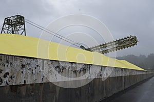 Sulfur stored at the Pacific Coast Terminals in Port Moody, BC