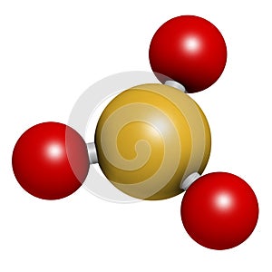 Sulfur trioxide pollutant molecule. Principal agent in acid rain