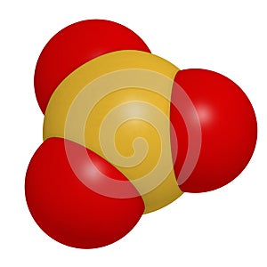 Sulfur trioxide pollutant molecule. Principal agent in acid rain