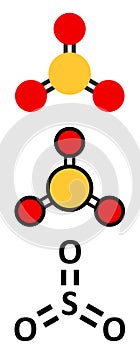 Sulfur trioxide pollutant molecule. Principal agent in acid rain