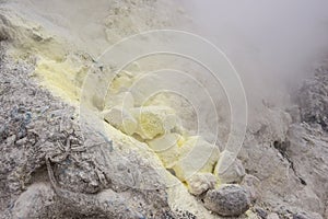 Sulfur volcano fumaroles, Sumatra