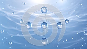 sulfuric acid molecular structure, 3d model molecule, h2so4, structural chemical formula view from a microscope