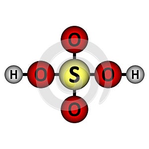 Sulfuric acid molecule icon