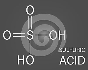 Sulfuric acid strong mineral acid molecule. Skeletal formula. Chemical structure