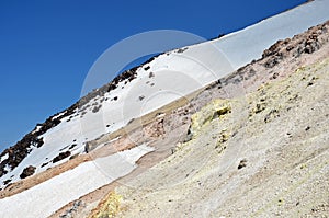 Sulfuric slops of Damavand near summit